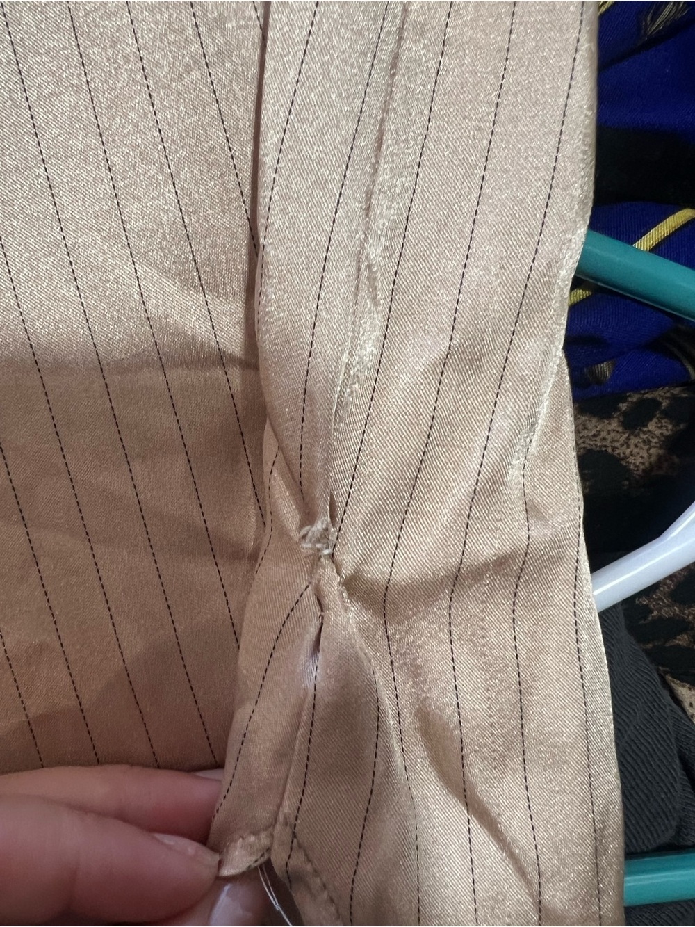 Topshop Silky Button-Down Shirt in Champagne Beige - Picture 4 of 6